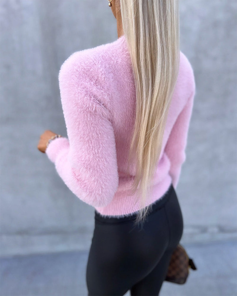 Chic Faux Fur Pullover Sweater | Ideal for Winter