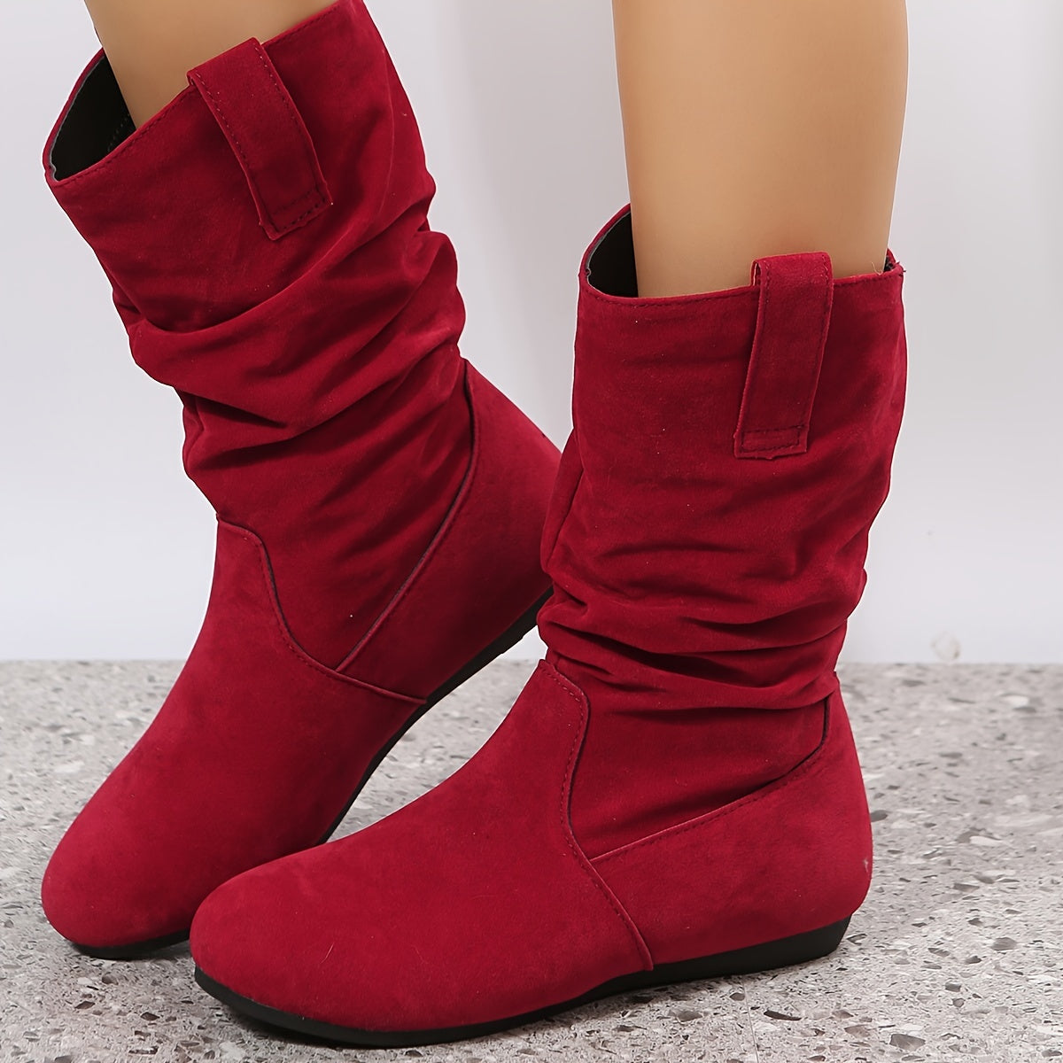 Women's Casual Warm Slouchy Mid-Calf Boots