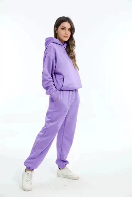 Women's Casual Oversized Hooded Tracksuit with Pockets | Perfect for Outdoor Activities