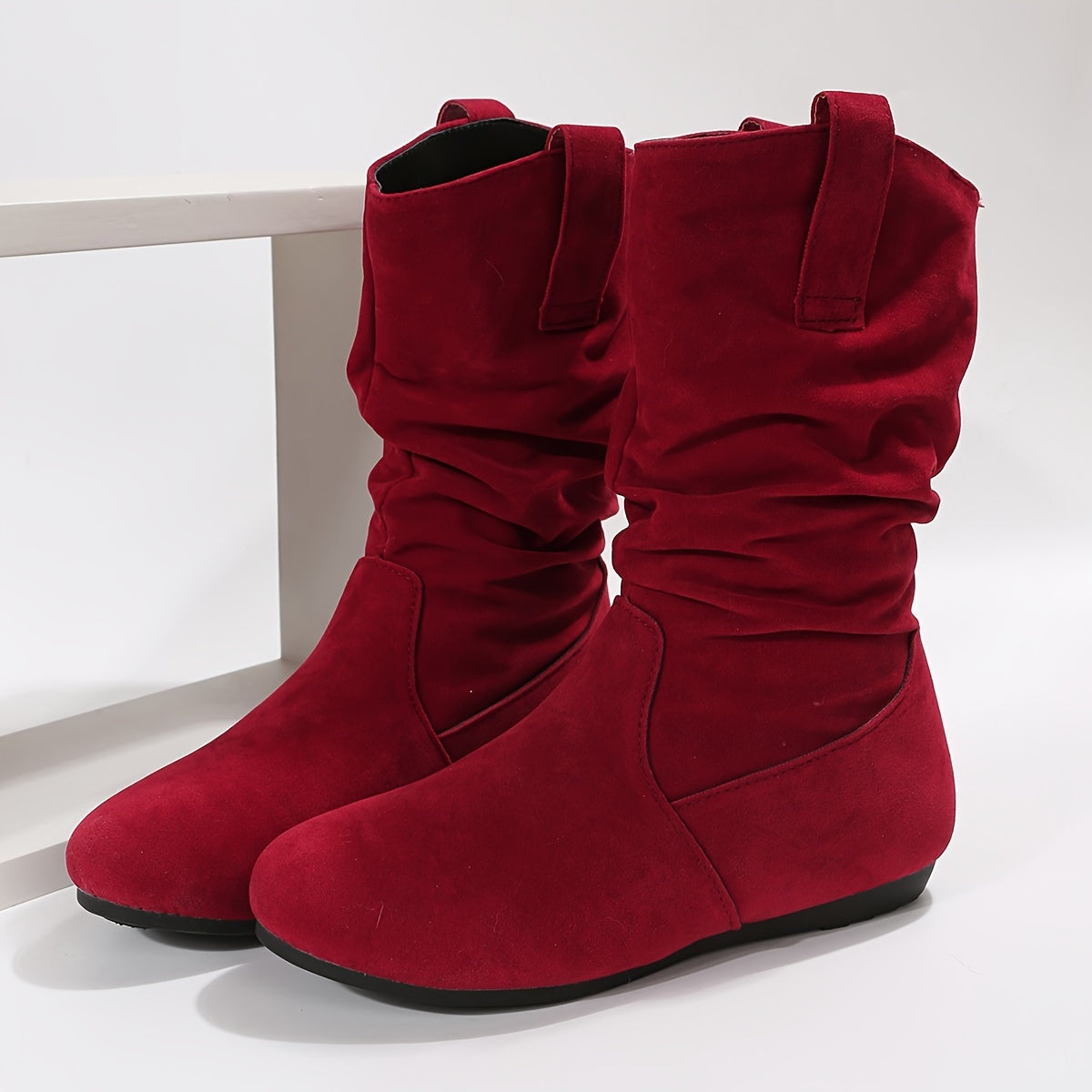 Women's Casual Warm Slouchy Mid-Calf Boots