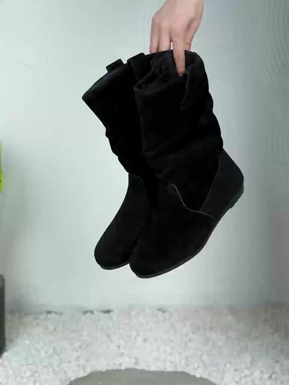 Women's Casual Warm Slouchy Mid-Calf Boots